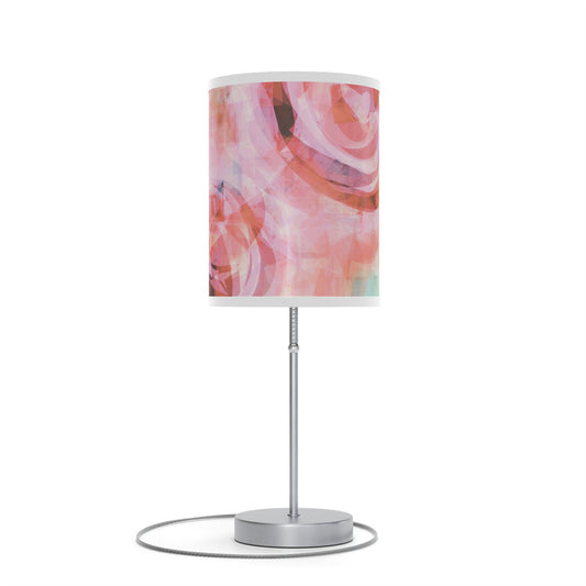 Lana:  WH Trim; Modern Abstract Floral Table Lamp - USB/CA Plug