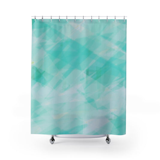 Mountain Stream: Aqua Abstract Shower Curtain, Vibrant Bathroom Decor, Boho Style, Modern Home Accents, Gift for New Homeowners