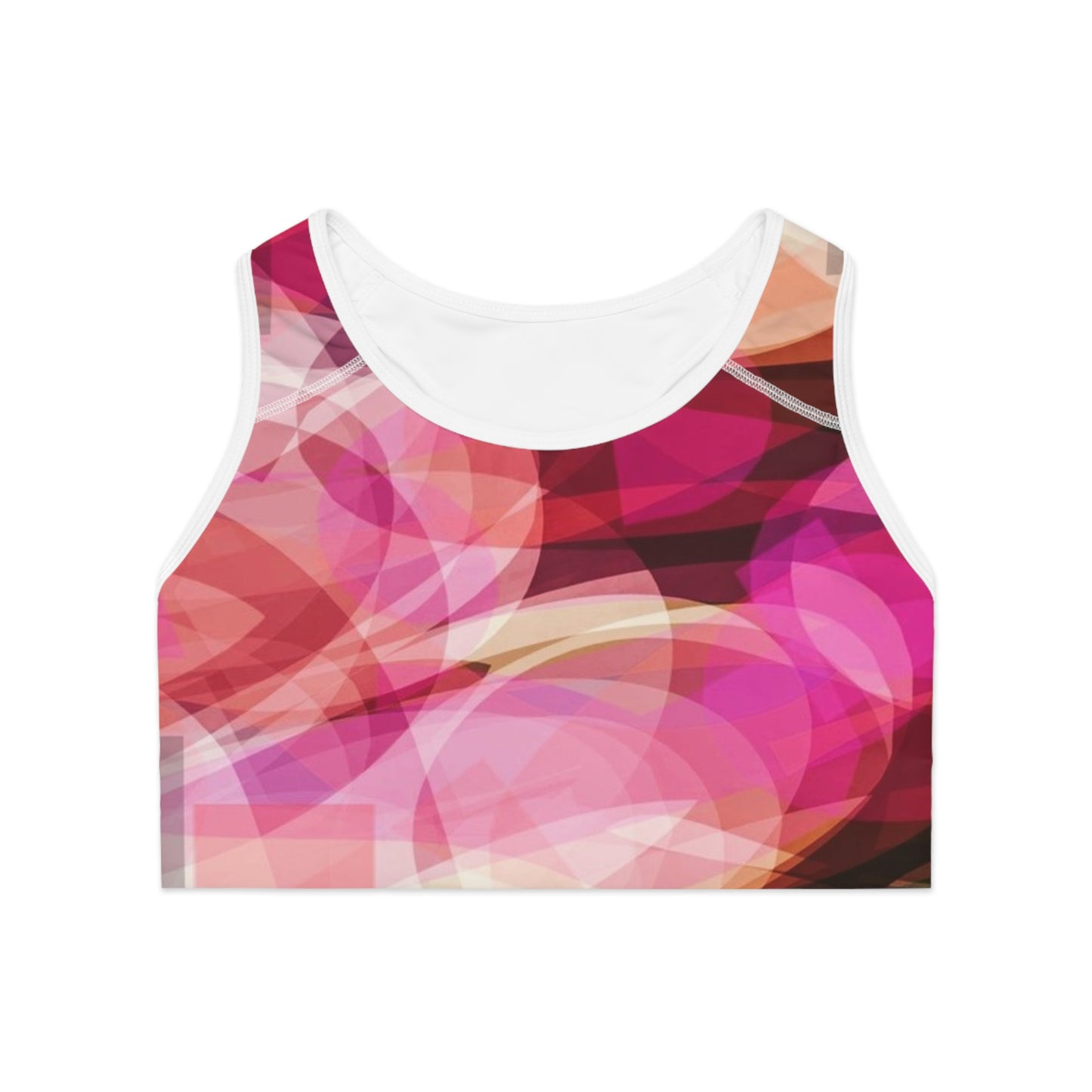 Oona: (WH Trim) Vibrant Abstract Sports Bra, Workout Top, Activewear, Gym Bra, Fitness Clothing, Dance Gear, Gift for Her