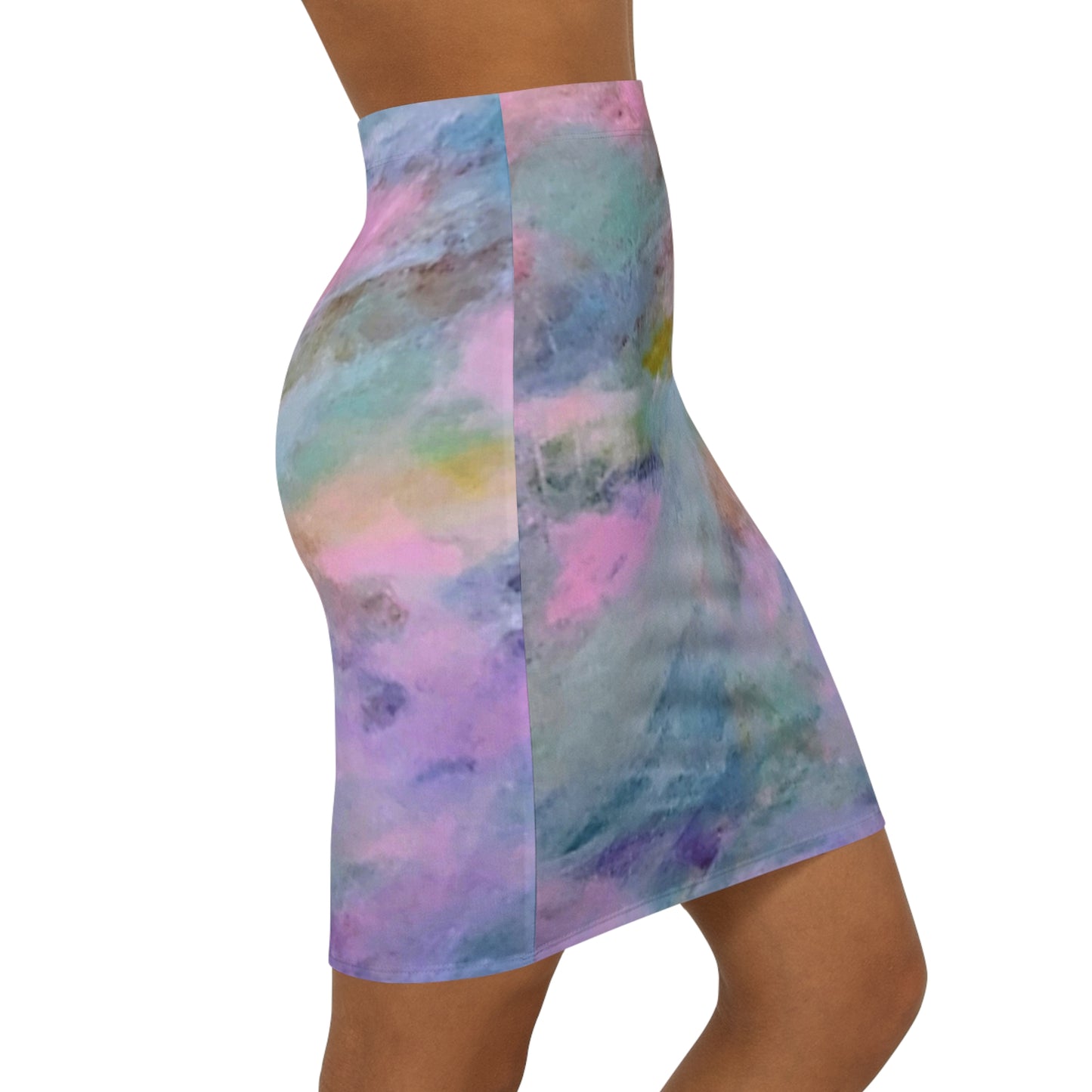 Peace & Luv:  Women's Mid-Waist Pencil Skirt (AOP)