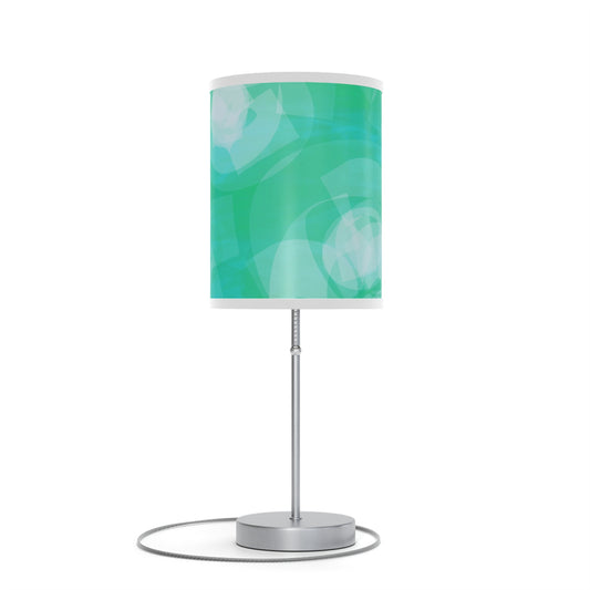 Sharona:  WH Trim; Modern Table Lamp with Turquoise Design - Perfect for Home Decor
