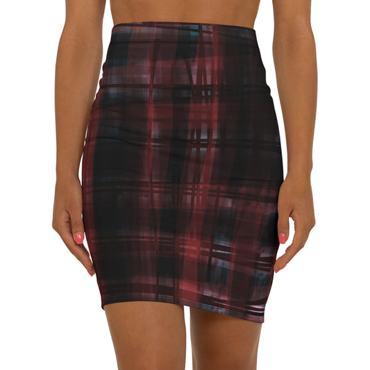 Mechelle:  Chic Plaid Mid-Waist Pencil Skirt for Women - Stylish Office & Casual Wear