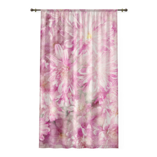Yuki: Floral Pink Window Curtains - Elegant Home Decor for Bright Spaces