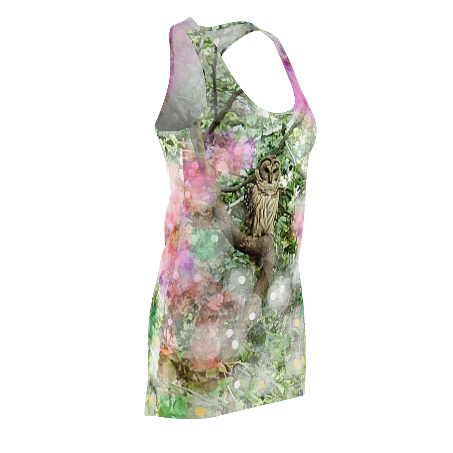 Woodland Owl:  Women's Cut & Sew Racerback Dress (AOP)