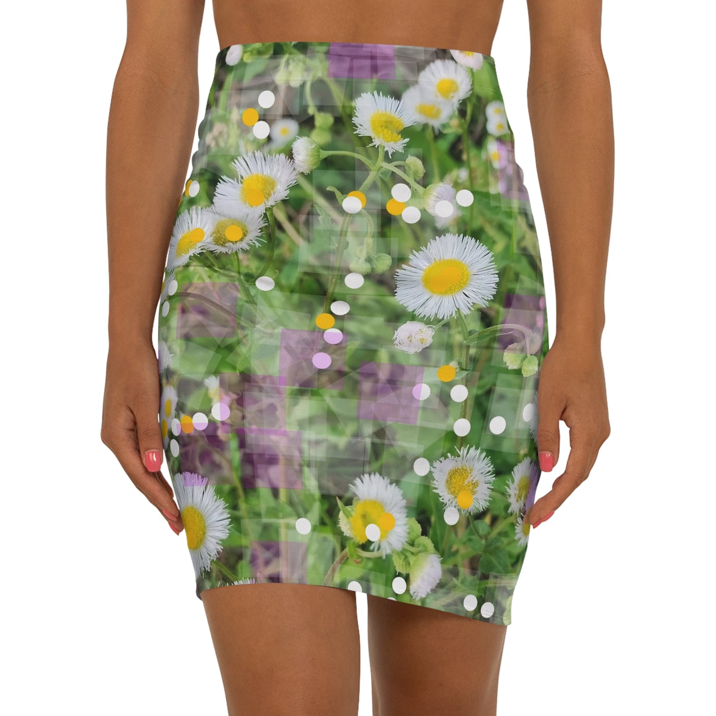 Wildflowers:  Women's Mid-Waist Pencil Skirt (AOP)