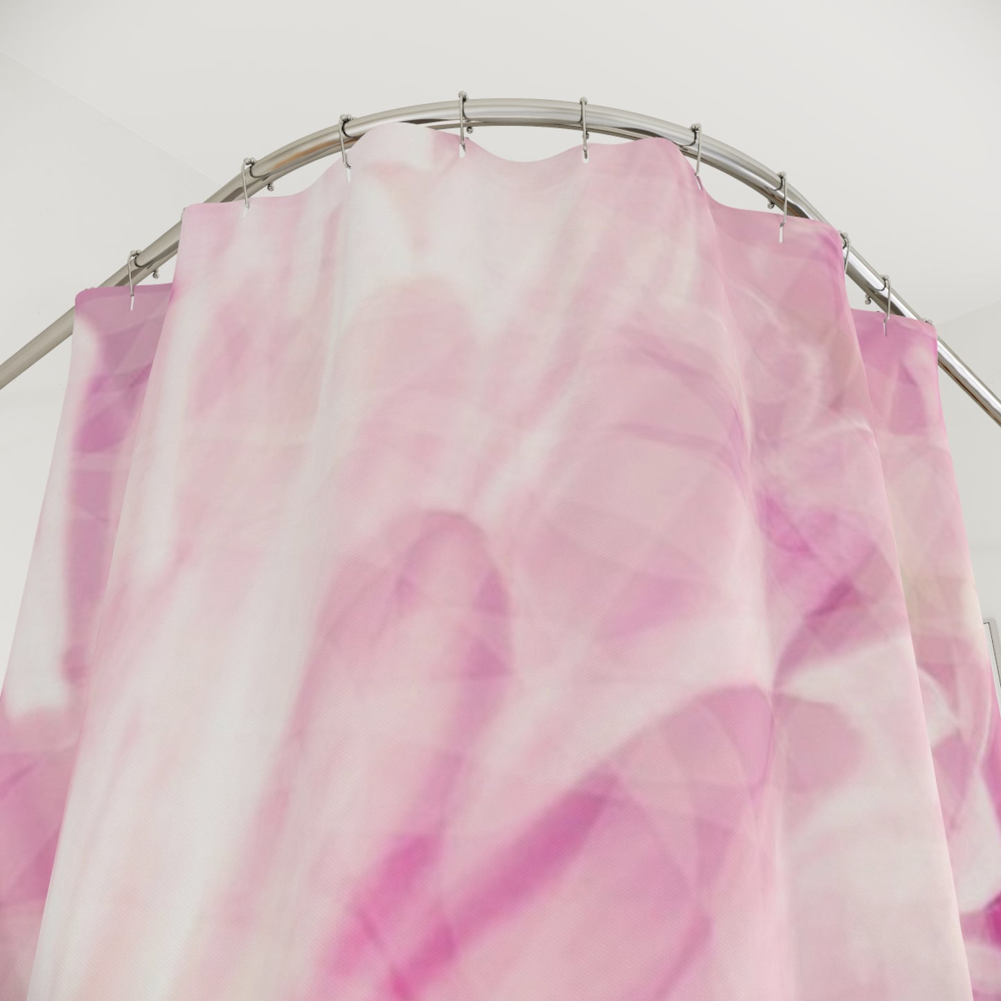 Yuki: Floral Blush Shower Curtain – Elegant Pink Floral Bathroom Décor