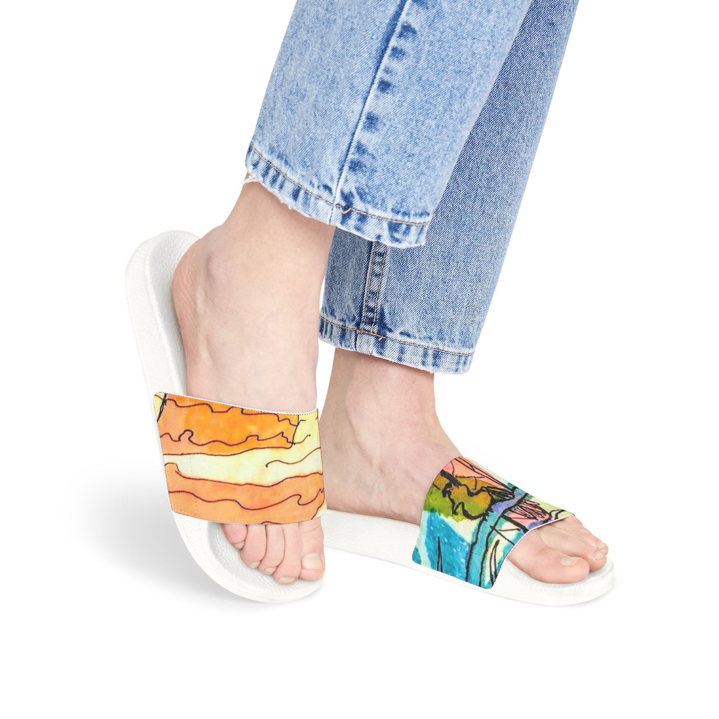 Sunset Village:  Women's PU Slide Sandals