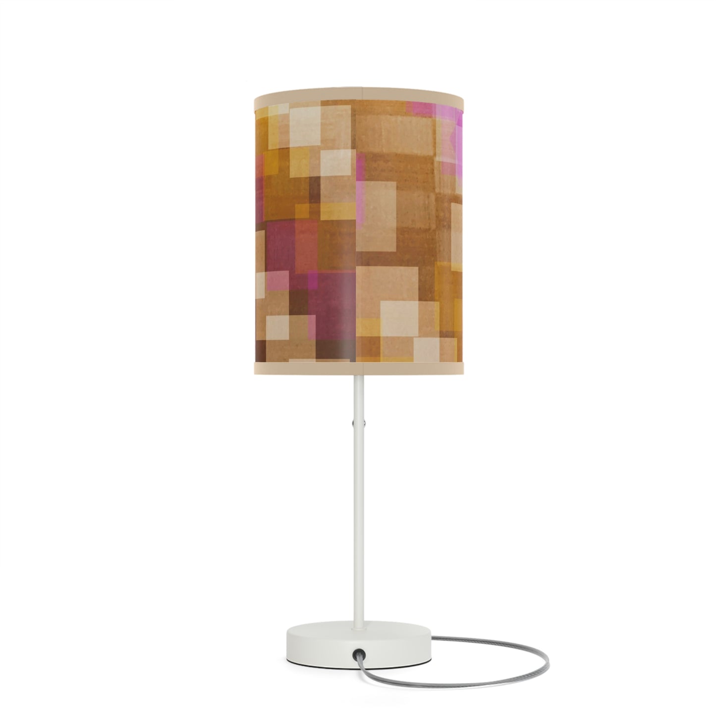 Frankie:  Beige Trim; Modern Jazzy Geometric Table Lamp, Unique Home Décor, Stylish Lighting, Bedroom Accent, Gift for New Home, US|CA Plug