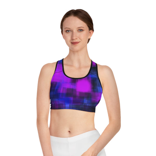 True Friend II: BLK Trim Vibrant Sports Bra, Workout Top, Athletic Wear, Gym Clothing, Activewear for yoga, fitness, training, exercise
