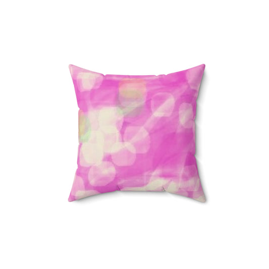 Anew: (14"x14") Vibrant Pink Faux Suede Pillow, Boho Decorative Cushion, Cozy Home Decor, Soft Square Pillow for Living Room, Ethereal