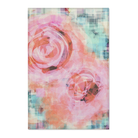 Lana:  24"x36" Abstract Floral Area Rug - Soft Pastel Design for Home Décor, Vintage Inspired