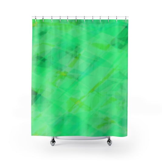 Elevation Station: Vibrant Green Shower Curtain, Modern Bathroom Decor, Eco-Friendly Home Accessory, Unique Gift for Housewarming, Relaxing Spa Vibes