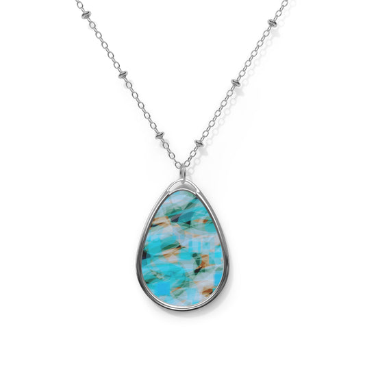 Depths:  Boho Oval Necklace, Mystical art Pendant, Layering Jewelry, Thoughtful Gift for Her, Birthday Jewelry, Serene Vibes