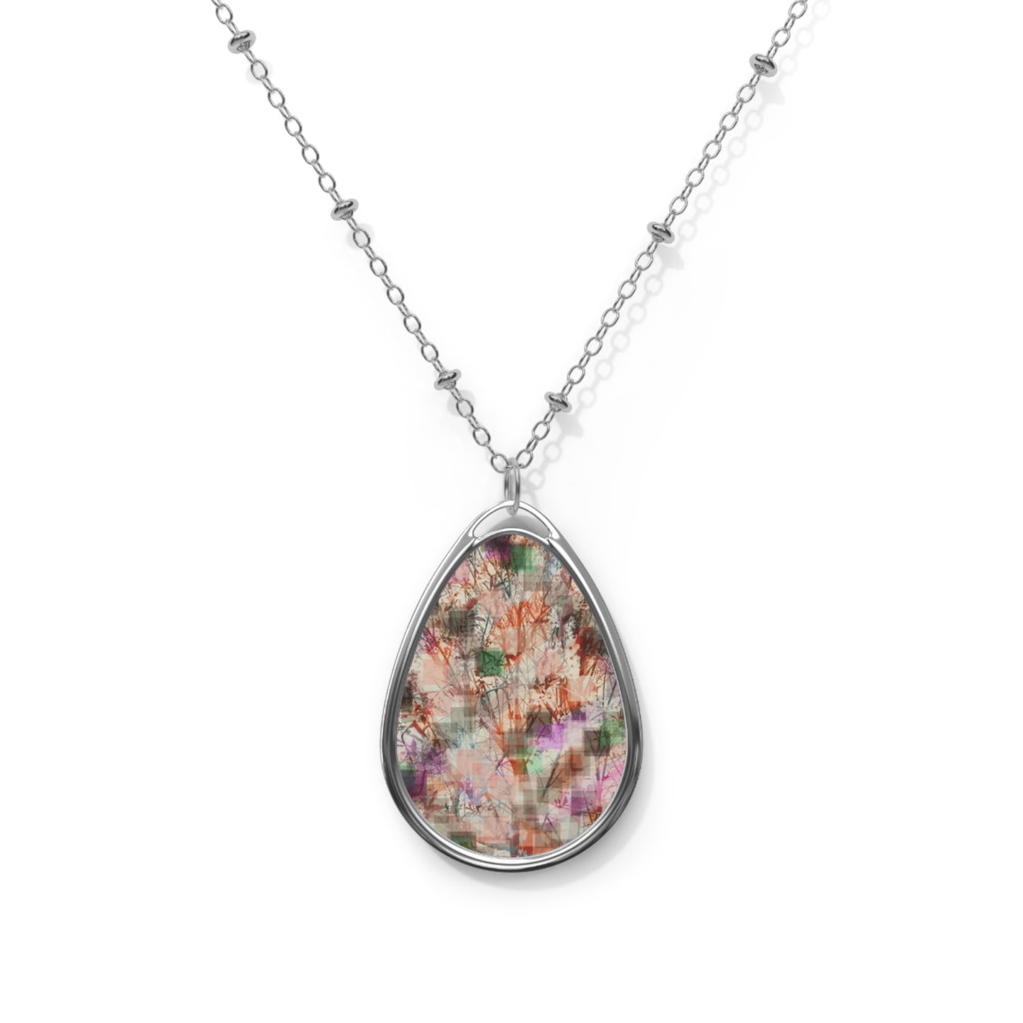 Dorothy:  Romantic Elegant Vibes Oval Botanical Necklace - Nature Lovers Inspiration