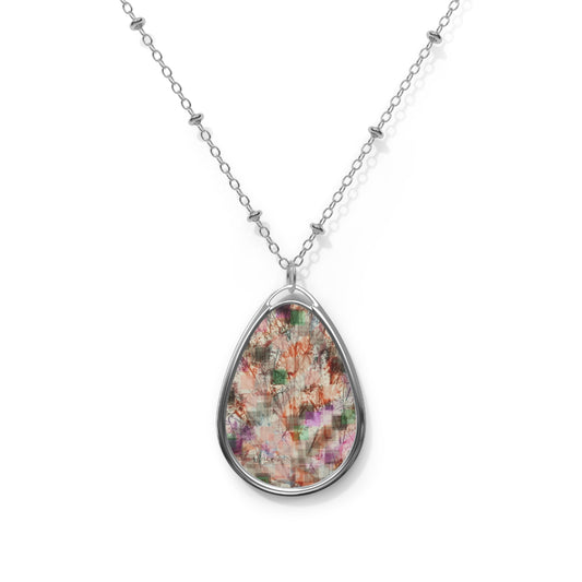 Dorothy:  Romantic Elegant Vibes Oval Botanical Necklace - Nature Lovers Inspiration