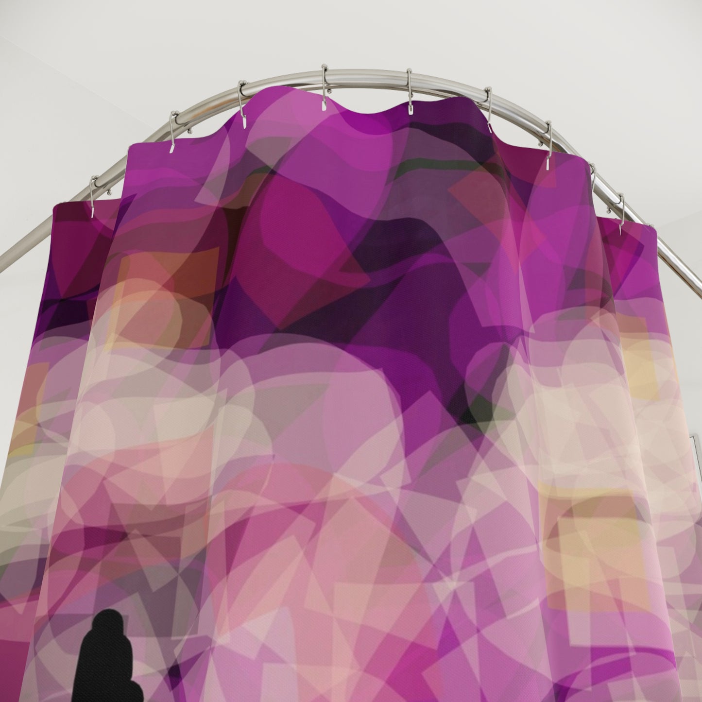 Earth Realms II:  Abstract Mountain Scene Shower Curtain - Colorful Artistic Bathroom Decor