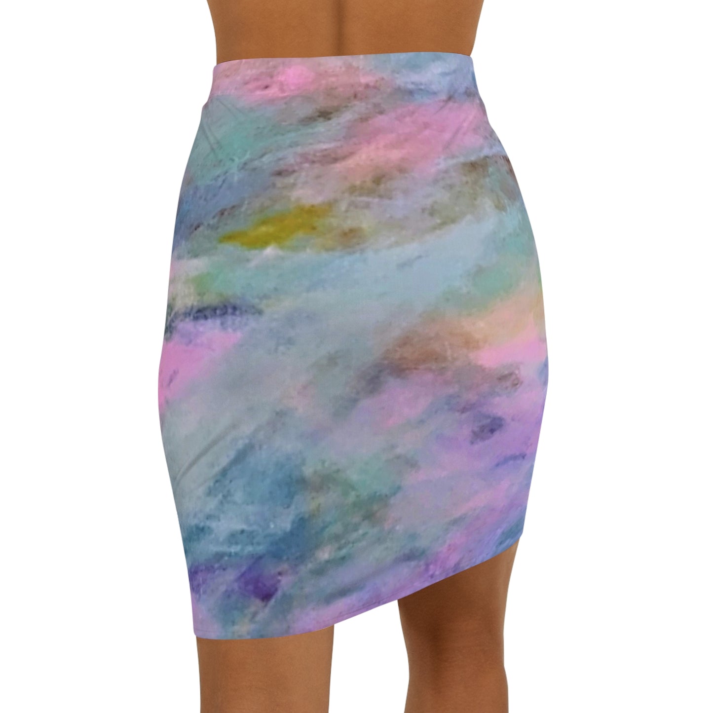 Peace & Luv:  Women's Mid-Waist Pencil Skirt (AOP)