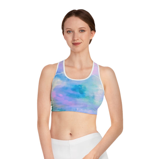 Pastel Air:  Ethereal Vibrant Sports Bra, Colorful Workout Top, Activewear, Gym Essentials, Fitness Apparel, Gift for Her