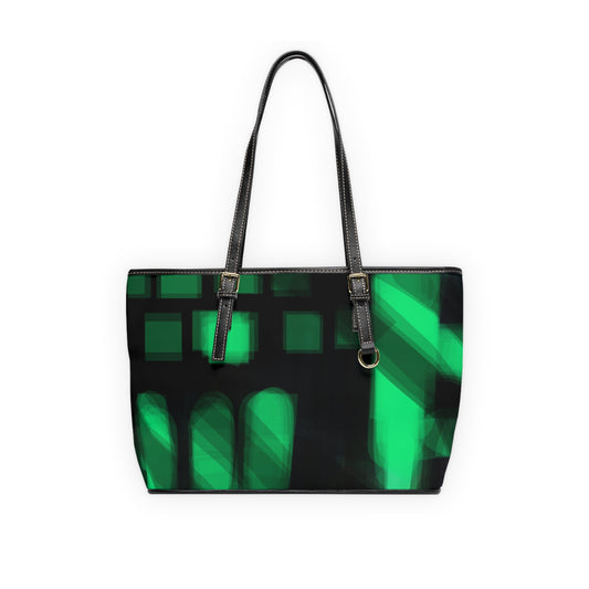 Electra Land:  Chic PU Leather Shoulder Bag - Stylish Geometric Design in Green