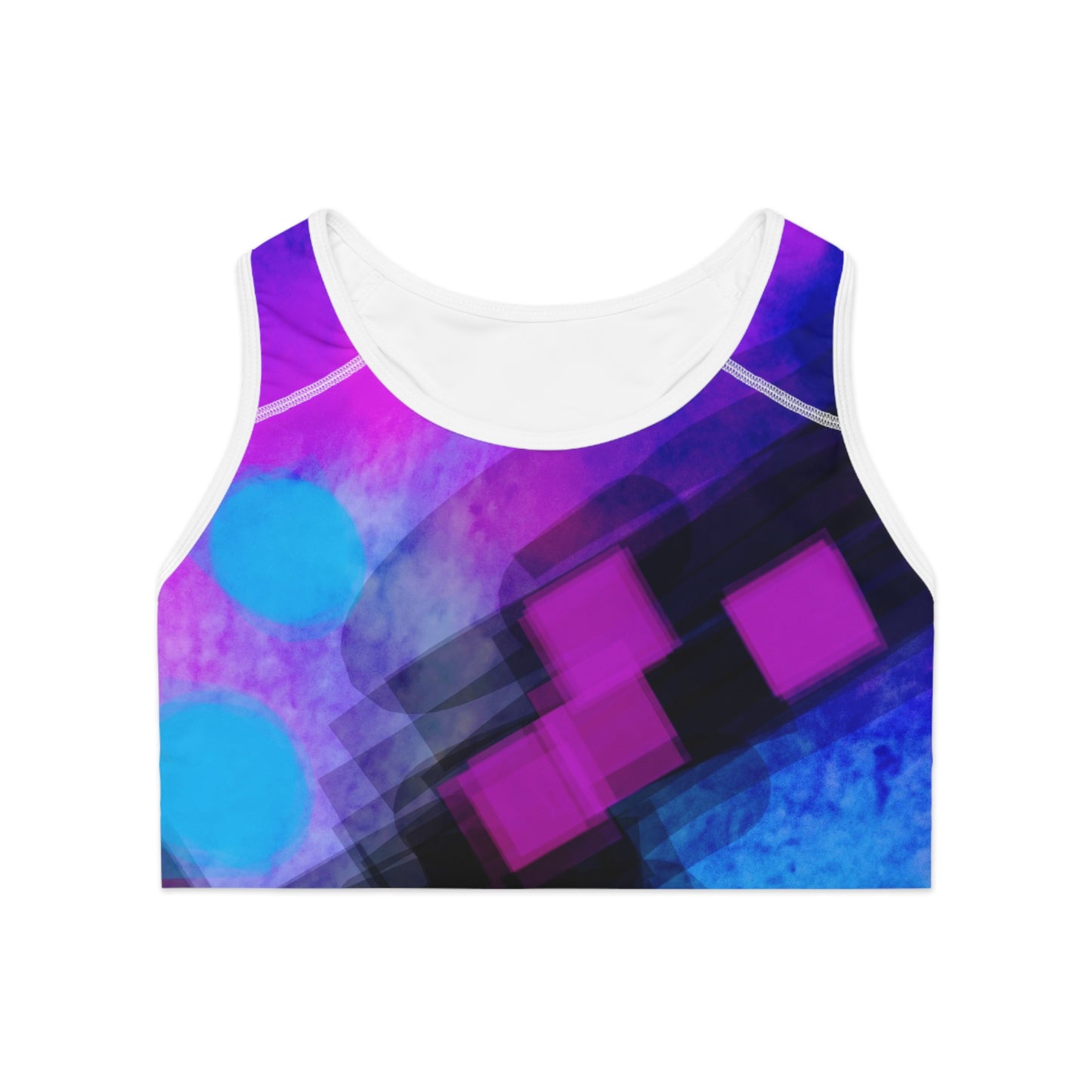 Take Care I: WH Trim Abstract Colorful Sports Bra - Comfortable & Stylish Activewear
