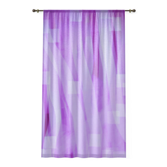 Amethyst Waves: Elegant Purple Sheer Window Curtain - Ideal for Bedroom, Living Room, Home Decor, Modern Aesthetic, Light Filtering Privacy