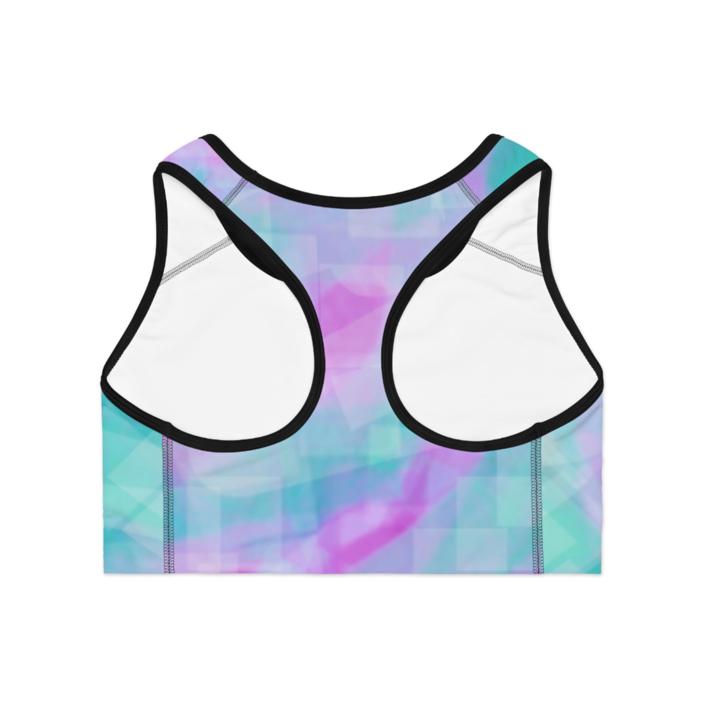 Leia: (Blk Trim) Colorful Abstract Sports Bra, Dance Top, Workout Gear, Fitness Apparel, Gifts for Her, Activewear, Trendy Athletic Wear