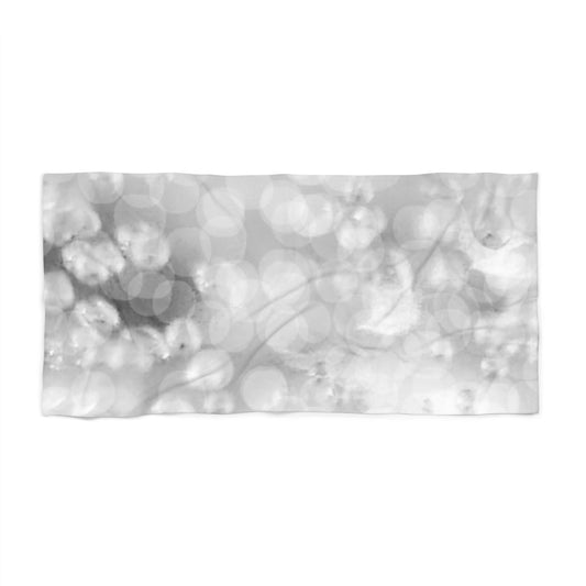 Oksana: Beach Towel — Soft Grey Bokeh Pattern