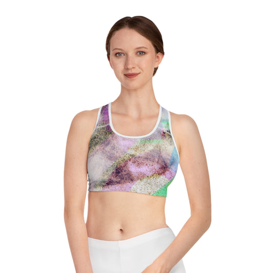 Bliss Rays I: WH Trim, Ethereal Vibrant Sports Bra, Athletic Wear, Workout Top, Fitness Apparel, Activewear for Women, Gym Essentials