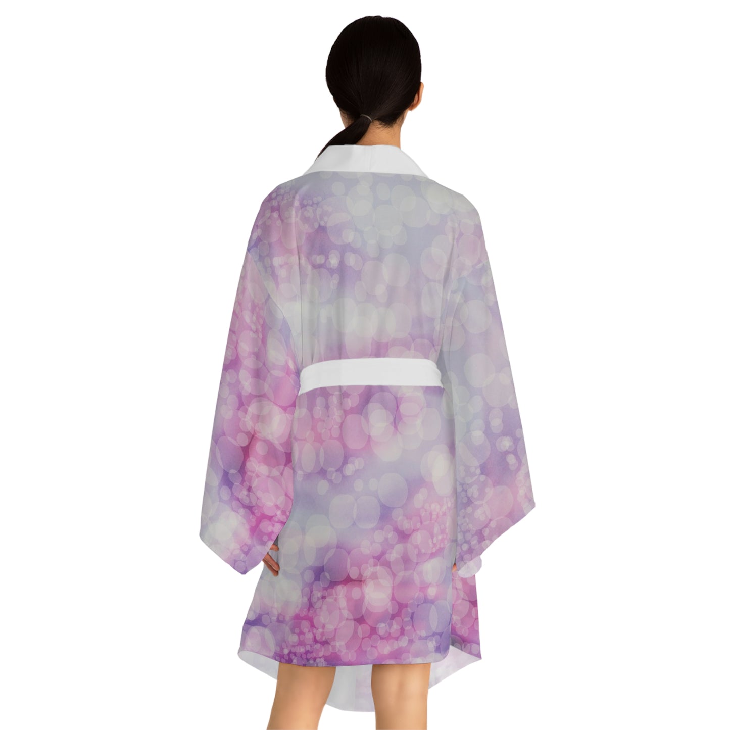 Beatrice: Ethereal Vibes Pastel Bokeh Kimono Style Robe — Long Sleeve Lounge Robe