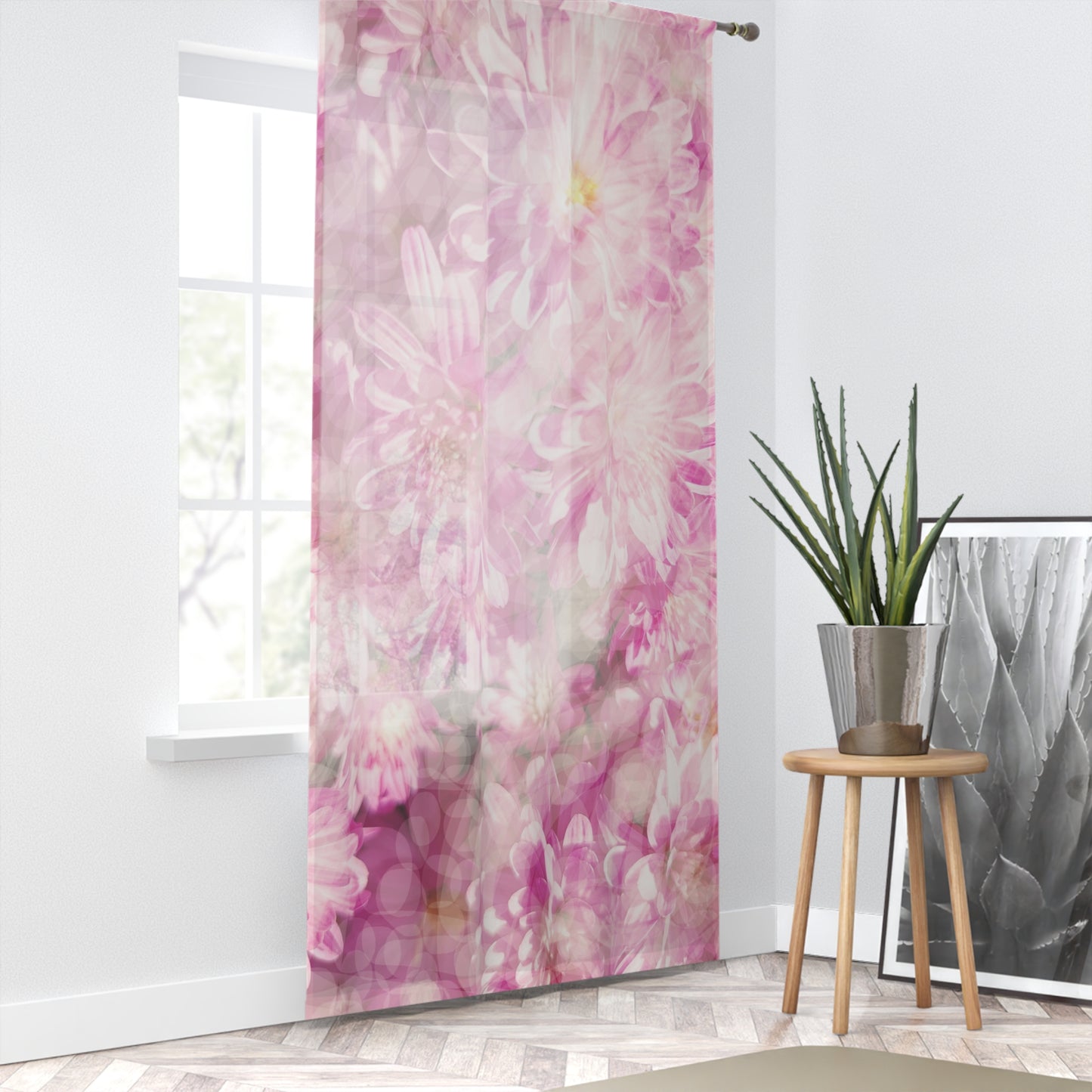 Yuki: Floral Pink Window Curtains - Elegant Home Decor for Bright Spaces