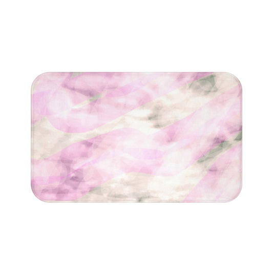 You're a Holiday: (34"x21") Soft Pink Marble Style Bathmat, Luxurious Bathroom Decor, Non-Slip Rug, Spa Gift, Home Spa, Cozy Feel
