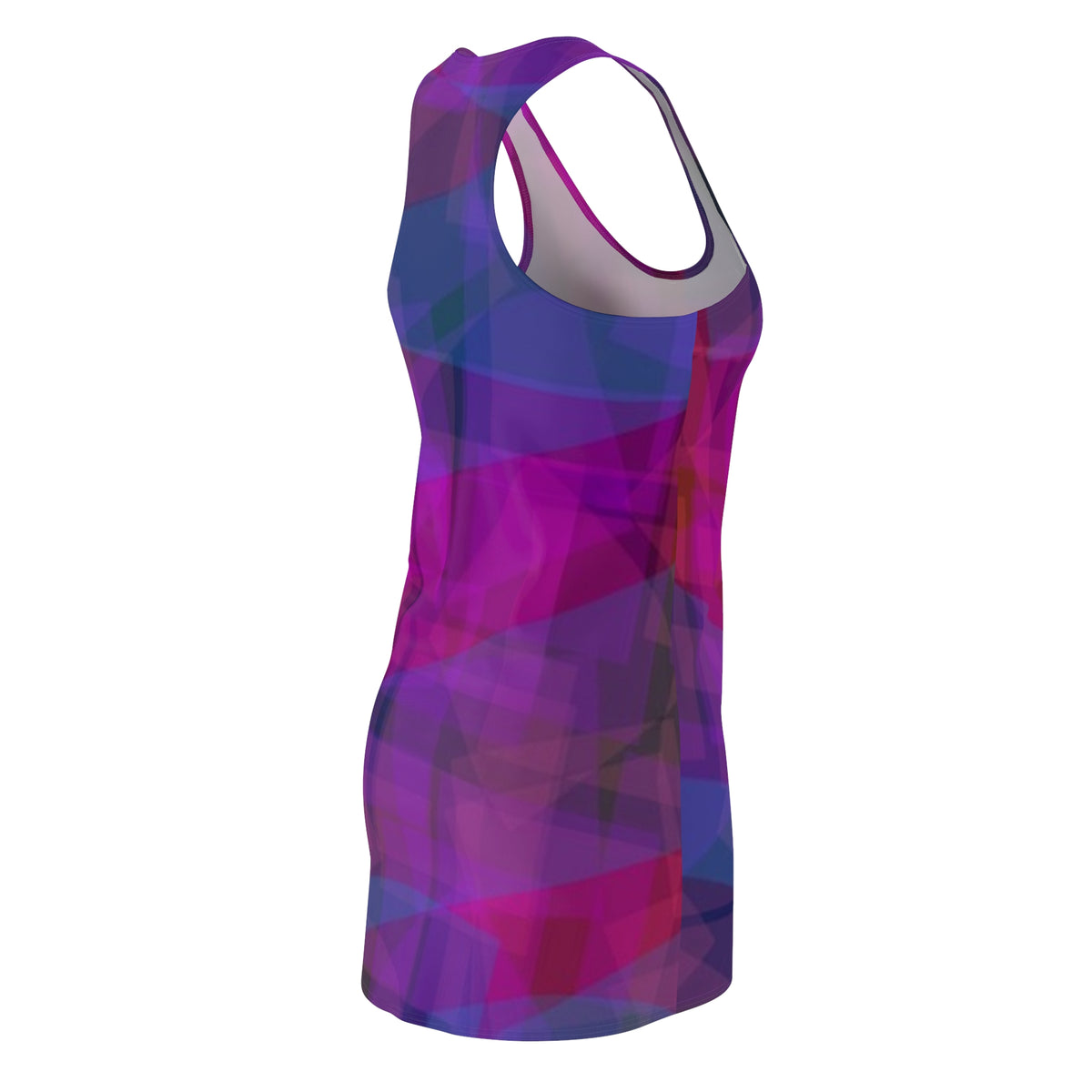 Cherry Blue:  Abstract Purple Hues Racerback Dress