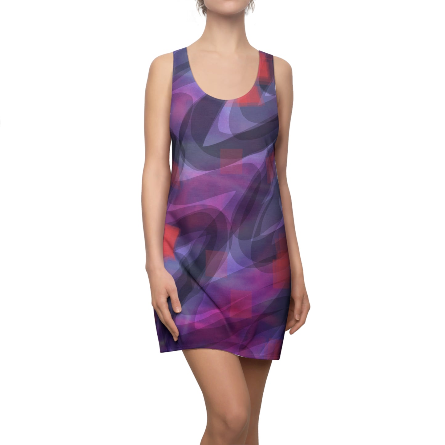GIA:  Vibrant Abstract Racerback Dress - Stylish Summer Fashion, Casual Chic Streetwear
