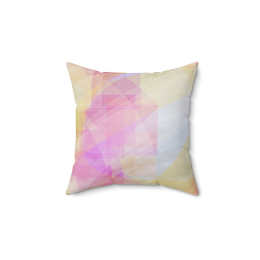 Sweetness & Decency: (14"x14") Pastel Abstract Faux Suede Square Pillow, Soft Decorative Cushion for Cozy Homes, Modern Home Décor