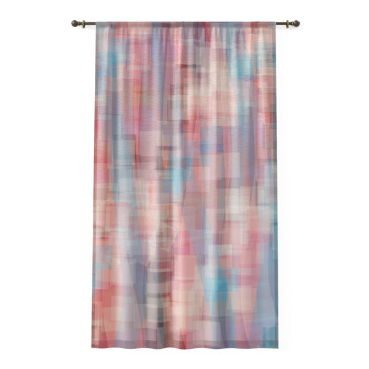 Bernadette:  Vintage inspired Abstract Pastel Window Curtain - Calming Modern Home Decor for Brightening Spaces - Beautiful for All Seasons