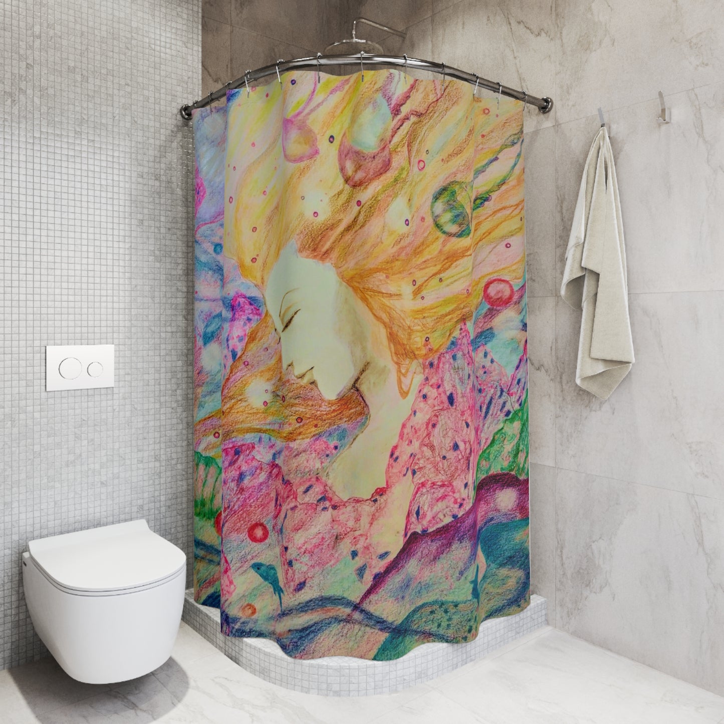 Serene: Polyester Shower Curtain