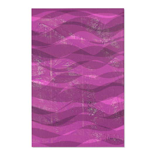 Ruby:  48"x72" Vibrant Ruby Wave Area Rug - Stylish Home Décor for a Cozy Ambiance