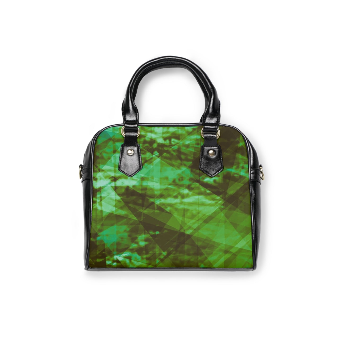Green River:  Stylish Green Geometric Shoulder Handbag - Trendy Everyday Tote