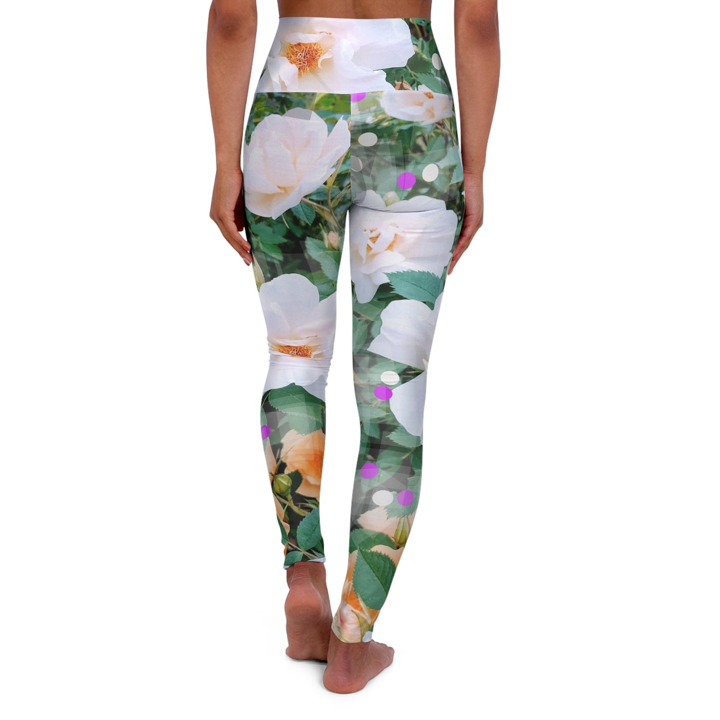 Divine Bouquet:  High Waisted Leggings, Beautiful Floral for Lovely Souls, Activewear, Casual Chic Streetwear