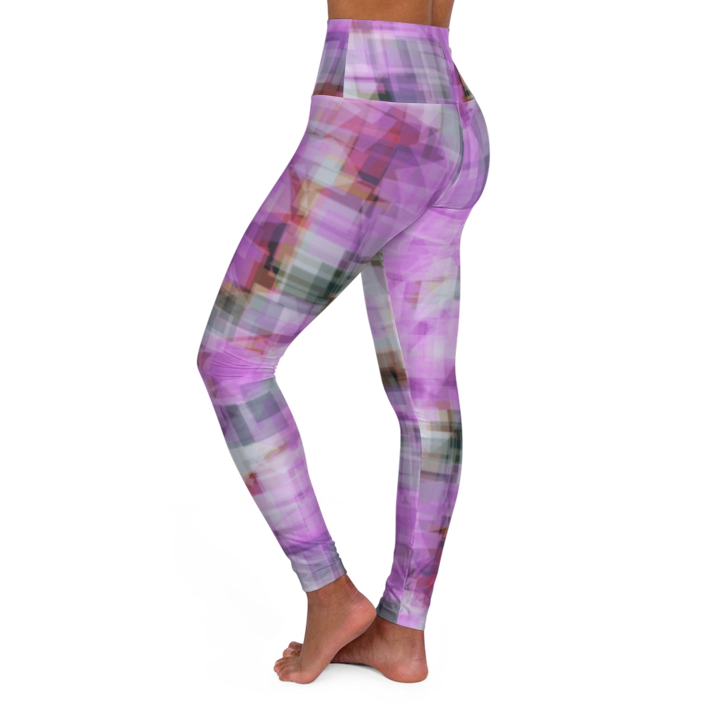 Edie: Chic Pastel High Waisted Leggings, Violet Tones Workout Leggings, Stylish Athleisure Tights, Gift for Fitness Lovers, Fashionable Yoga Wear, Streetwear