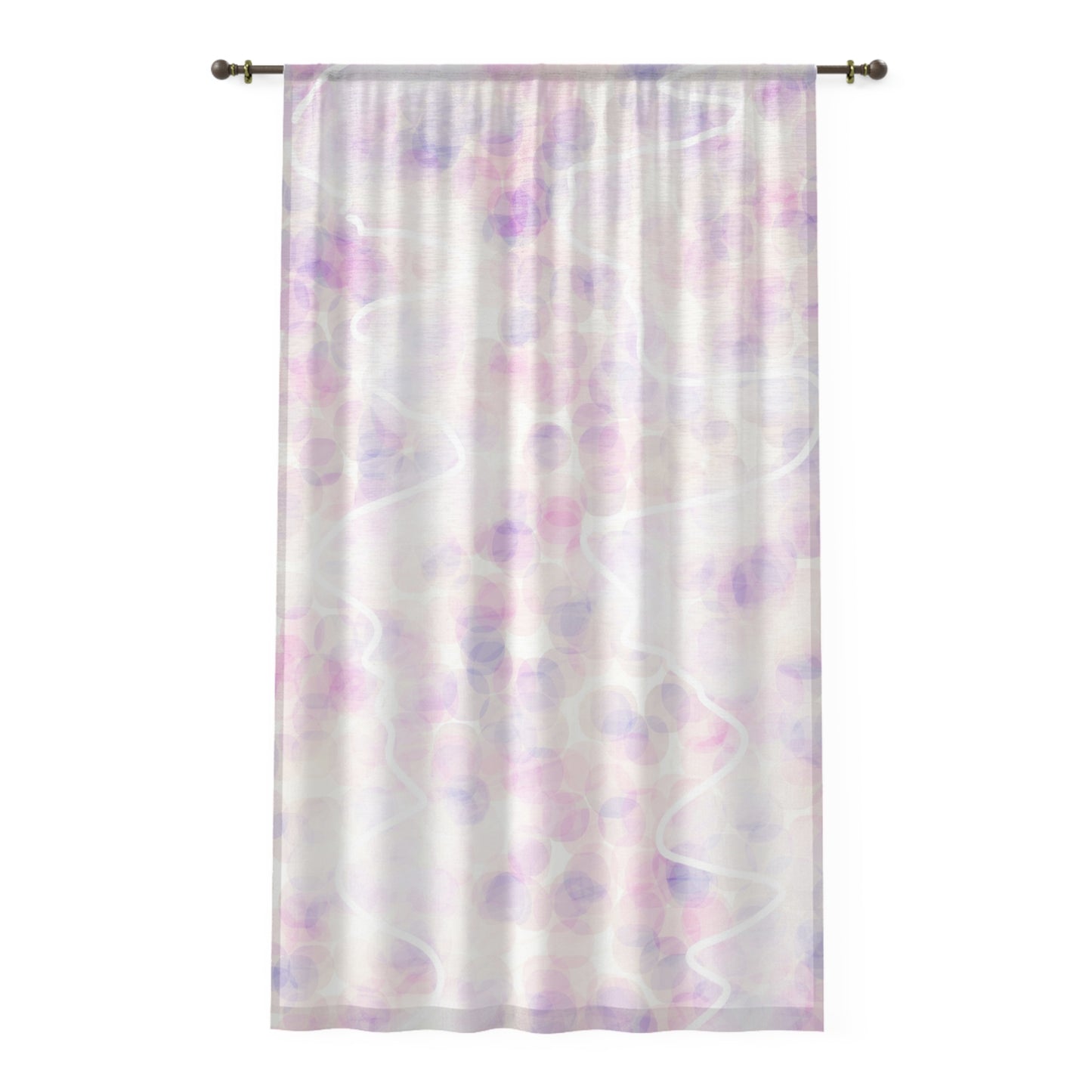 Innocent Memories: Sheer Pastel Vibes Curtain – Soft Lavender & Blush Window Panel
