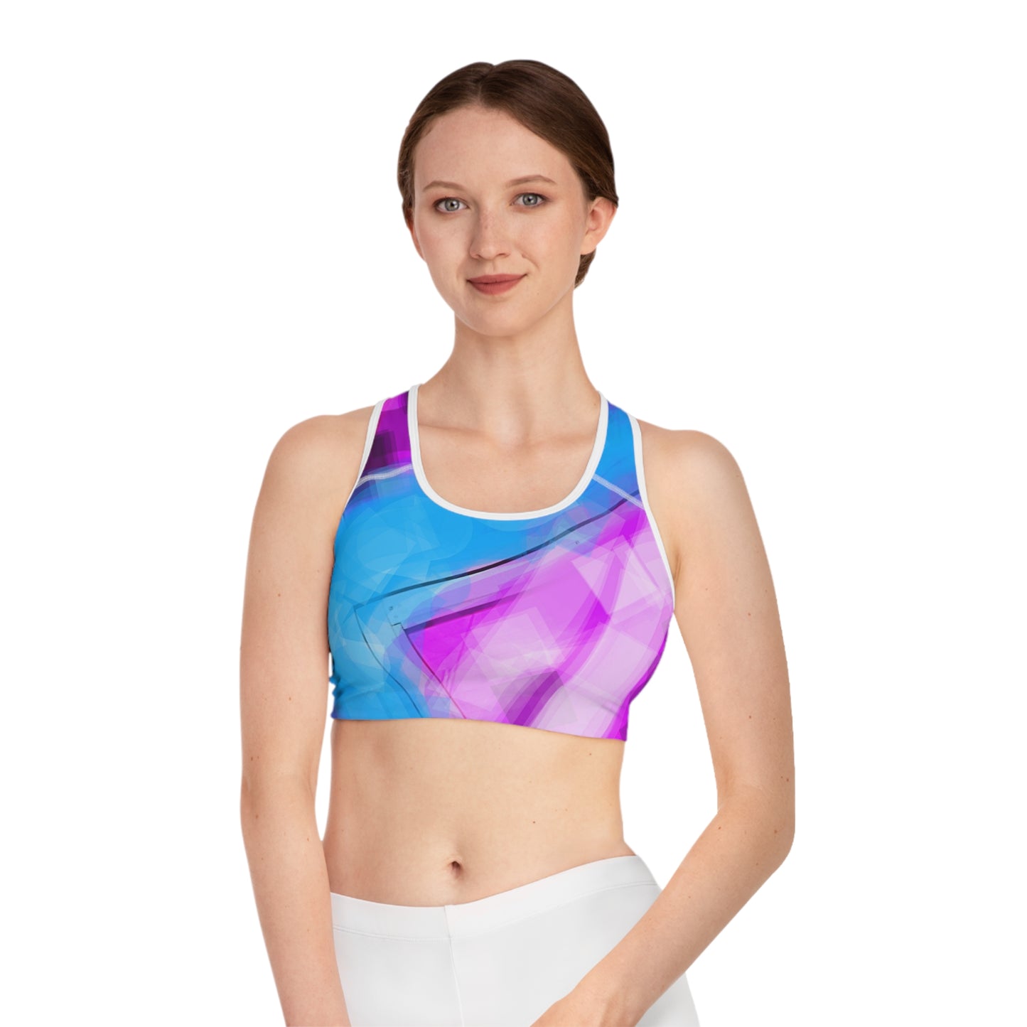 Magenta Edge:  Sports Bra (AOP)