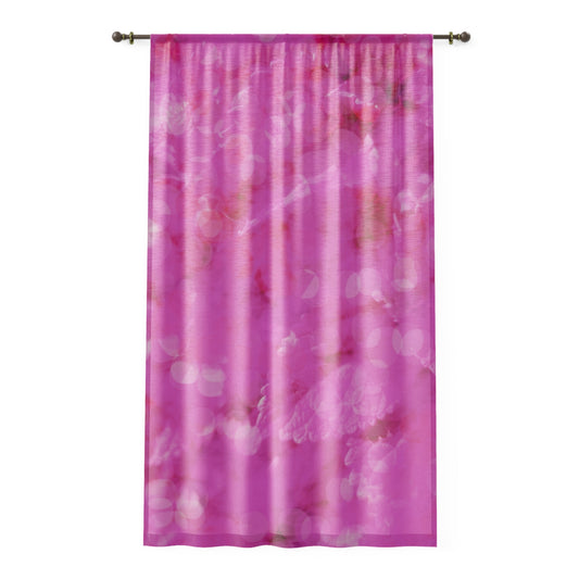 Jubilee: Pink Floral Sheer Window Curtain, Spring Home Decor, Boho Chic Drapes, Light Filtering Curtains, Living Room Window Treatment