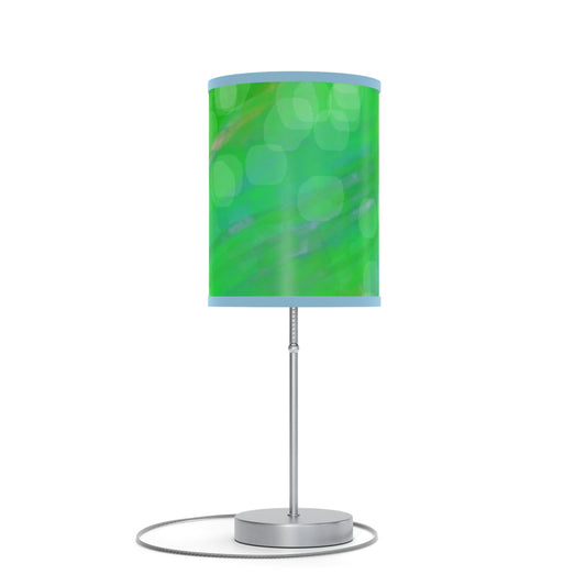 Earth child: {Light Blue Trim} Stylish Table Lamp, Modern Desk Lighting, Eco-Friendly Home Decor, Colorful Nightstand Light, Unique Gifts for Home, Soft Glow Accent