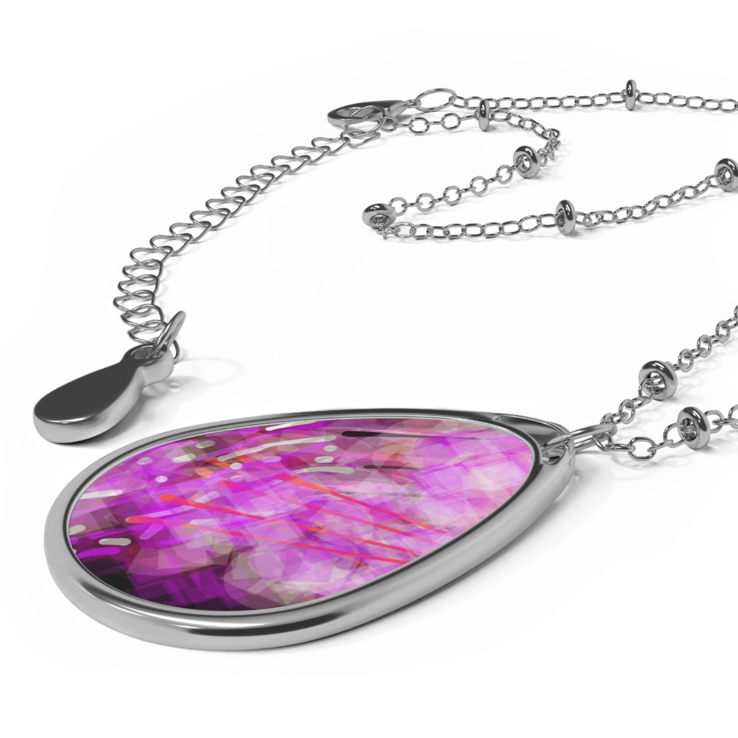 Gilda:  Elegant Passion Abstract Art Oval Necklace - Beautiful Souls Inspiration