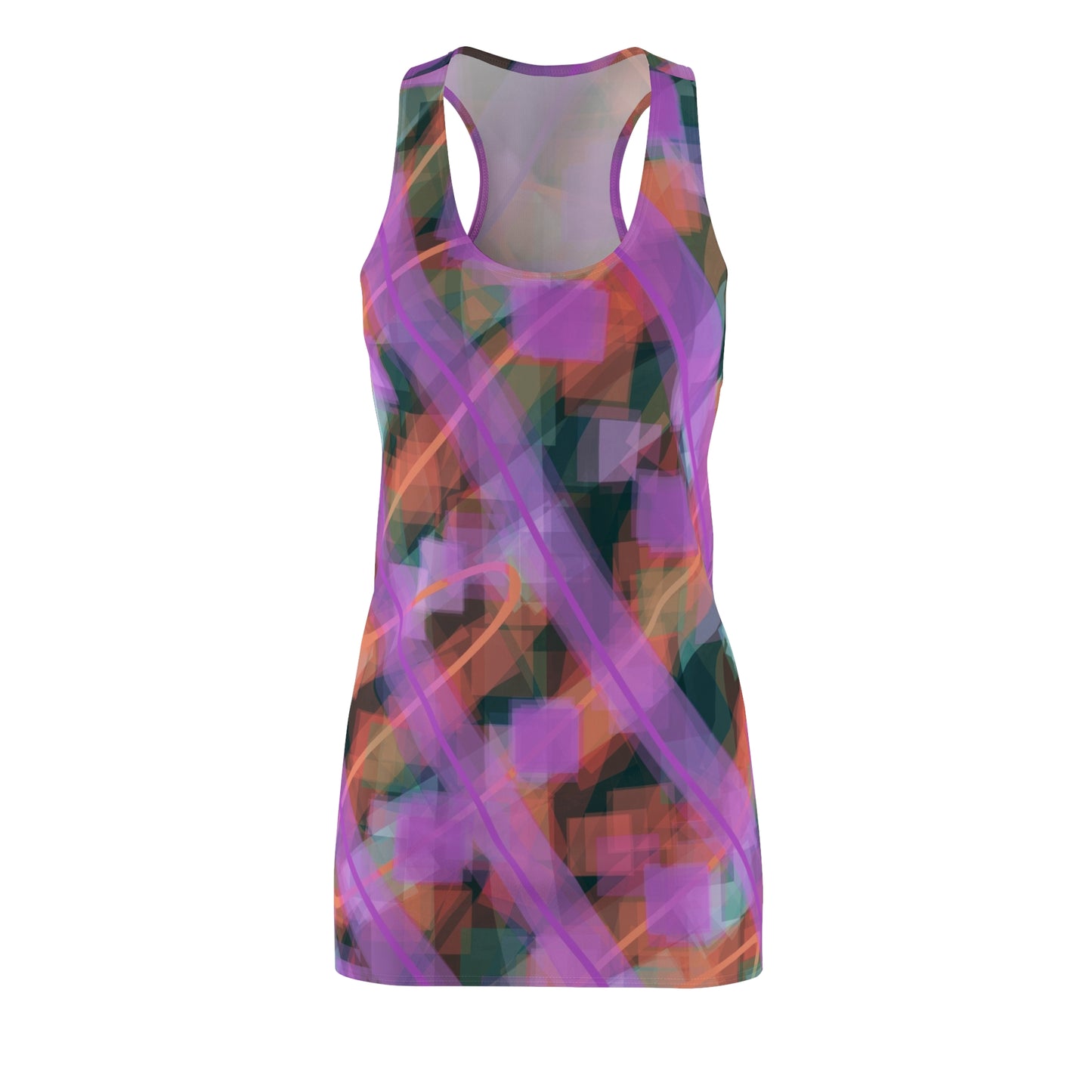 Rita:  Abstract Pattern Women's Racerback Dress - Perfect for Spring Events & Casual Outings