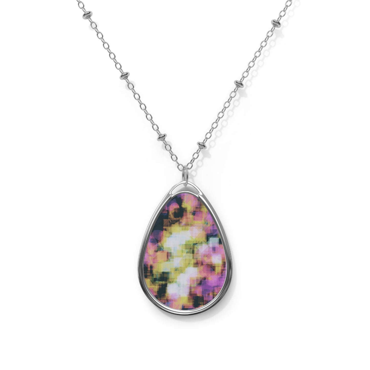 Sheena:  Chic Feminine Abstract Art Oval Necklace - Elegant and Unique Jewelry for Everyday Wear