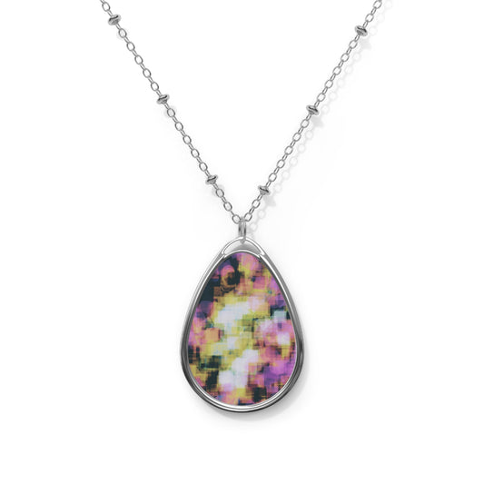 Sheena:  Chic Feminine Abstract Art Oval Necklace - Elegant and Unique Jewelry for Everyday Wear