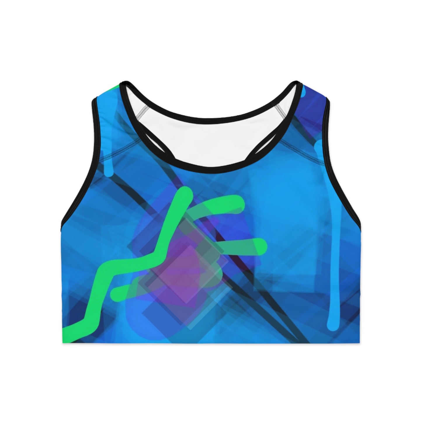 Gee Wiz II: Blk Trim; Good Vibes Vibrant Sports Bra, Activewear, Workout Gear, Fitness Apparel, Yoga Top, Gym Clothing, Colorful Athletic Bra