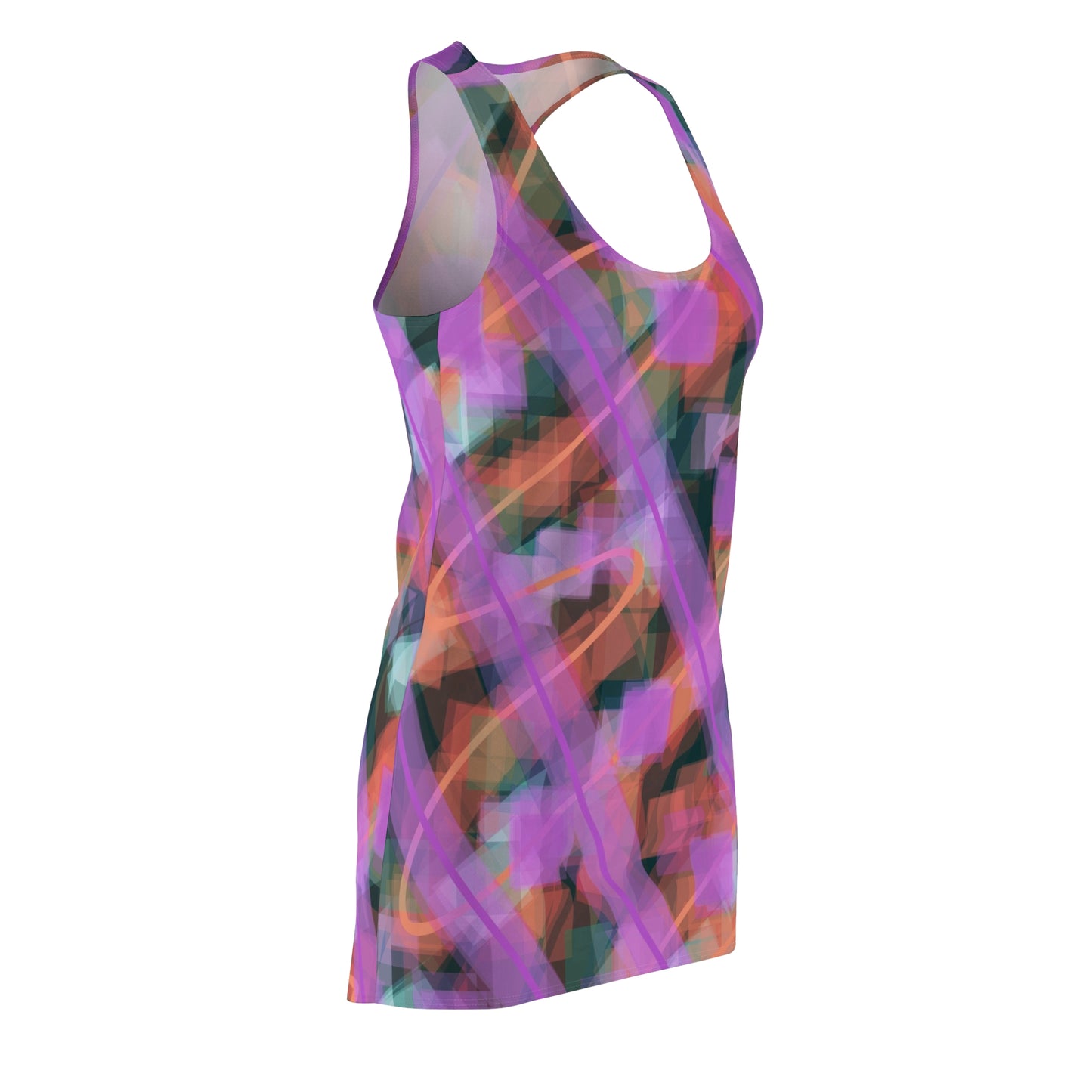 Rita:  Abstract Pattern Women's Racerback Dress - Perfect for Spring Events & Casual Outings